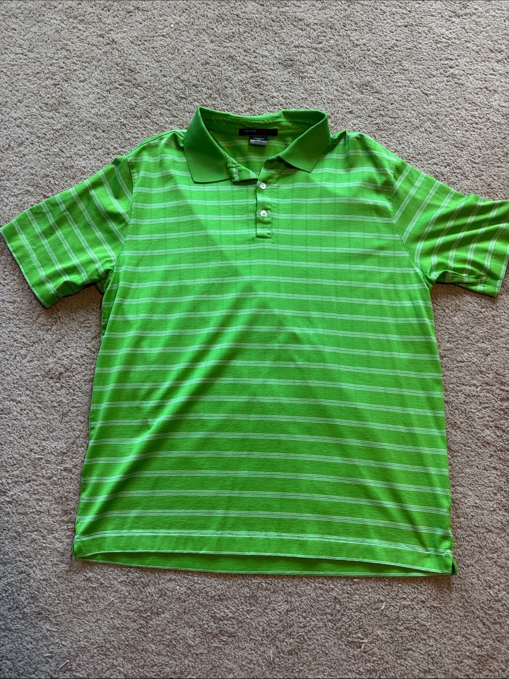 Tiger woods collection Men's Green Striped Polo Shirt